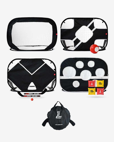 Load image into Gallery viewer, Layout View of Hockey Soccer and Bean Bag Pop Up Goal